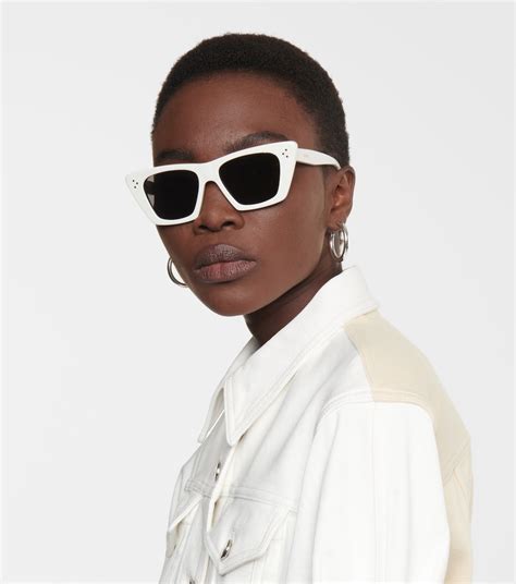 celine cateye sunglasses white|celine black cat eye sunglasses.